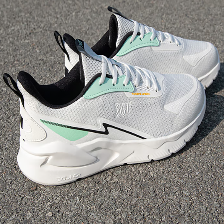 361° Cushioning Abrasion Resistant Breathable Low top Casual Running Shoes Men’s White Green