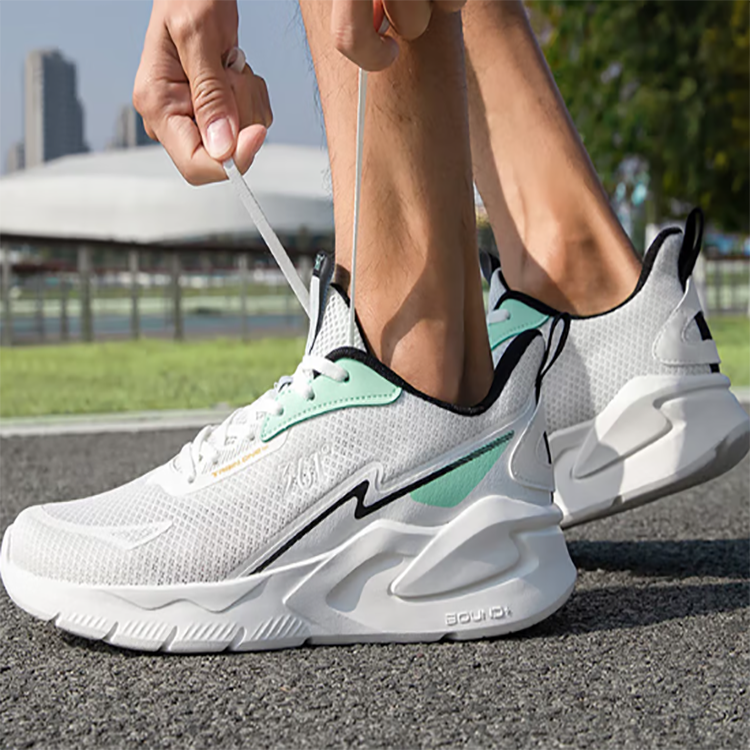 361° Cushioning Abrasion Resistant Breathable Low top Casual Running Shoes Men’s White Green