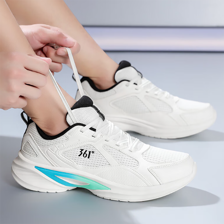 361° Wear resistant And Lightweight Low top Casual Running Shoes Men’s White