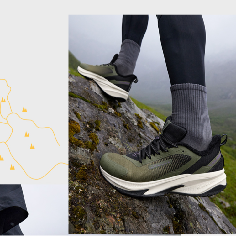 361° Yushan Rain Screen Comfortable Fleece Lined Abrasion Resistant Thermal Low top Running Shoes Men’s Green Black