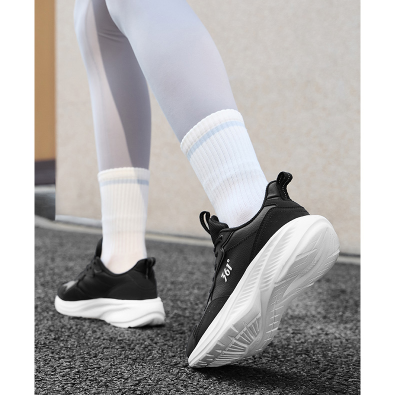 361° Cushioning, Non Slip, And Waterproof Low top Sprint Running Shoes Women’s Black White