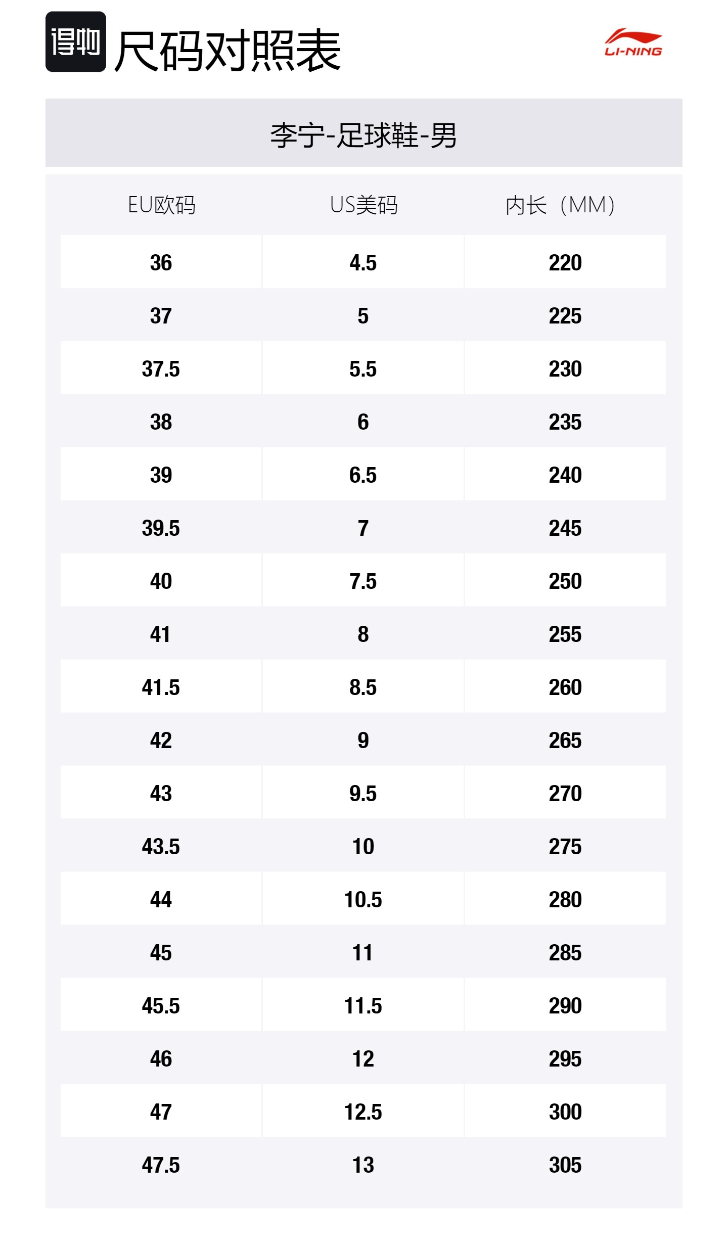 Size Table