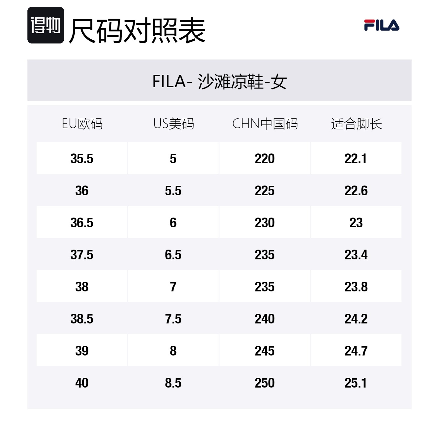 Size Table