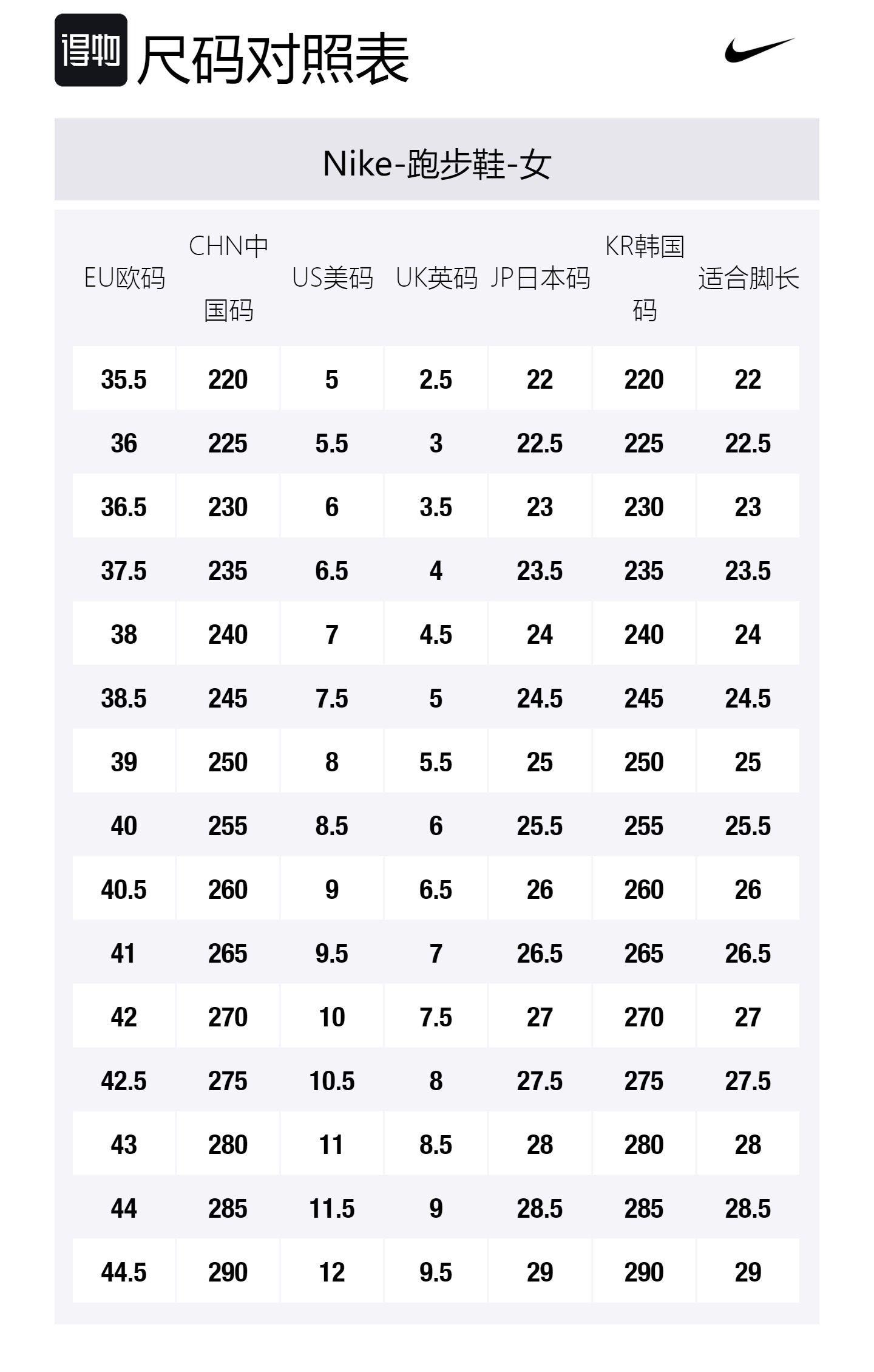 Size Table