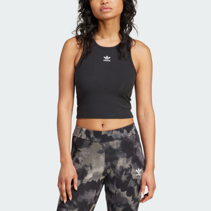 Adidas Cropped Ribbed Tank Top