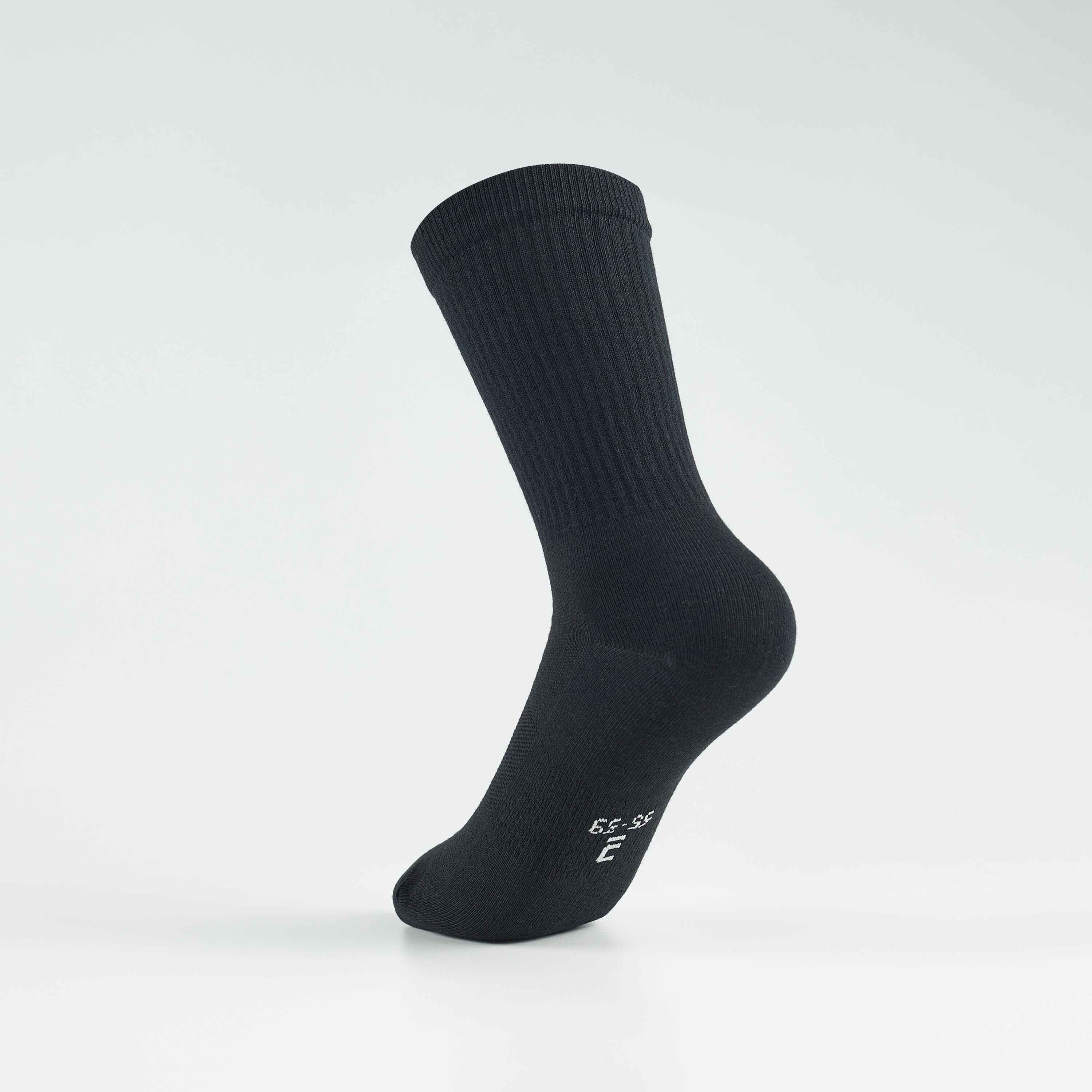 DECATHLON Crew Socks Unisex 2 Pack Black