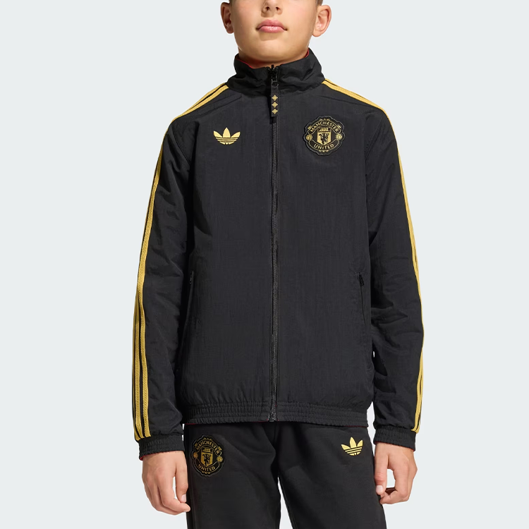 Детская куртка adidas Manchester United (красно-черная) — фото 2