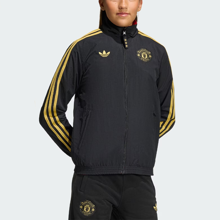 Детская куртка adidas Manchester United (красно-черная) — фото 4