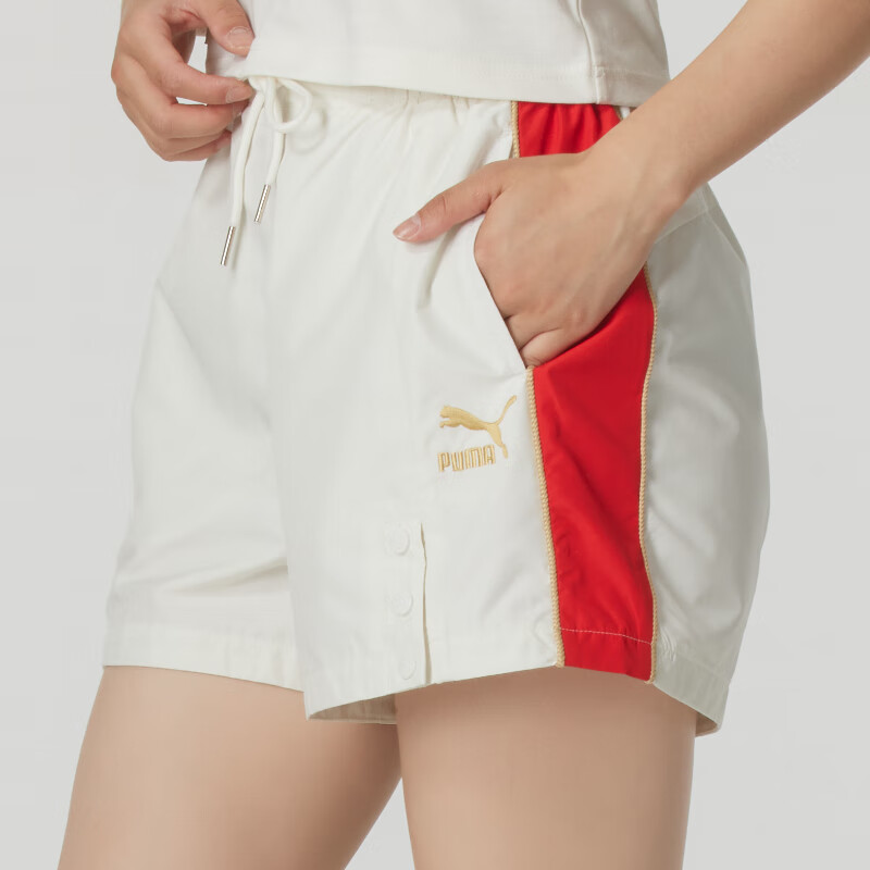 Женские шорты PUMA (бежевые) — фото 4