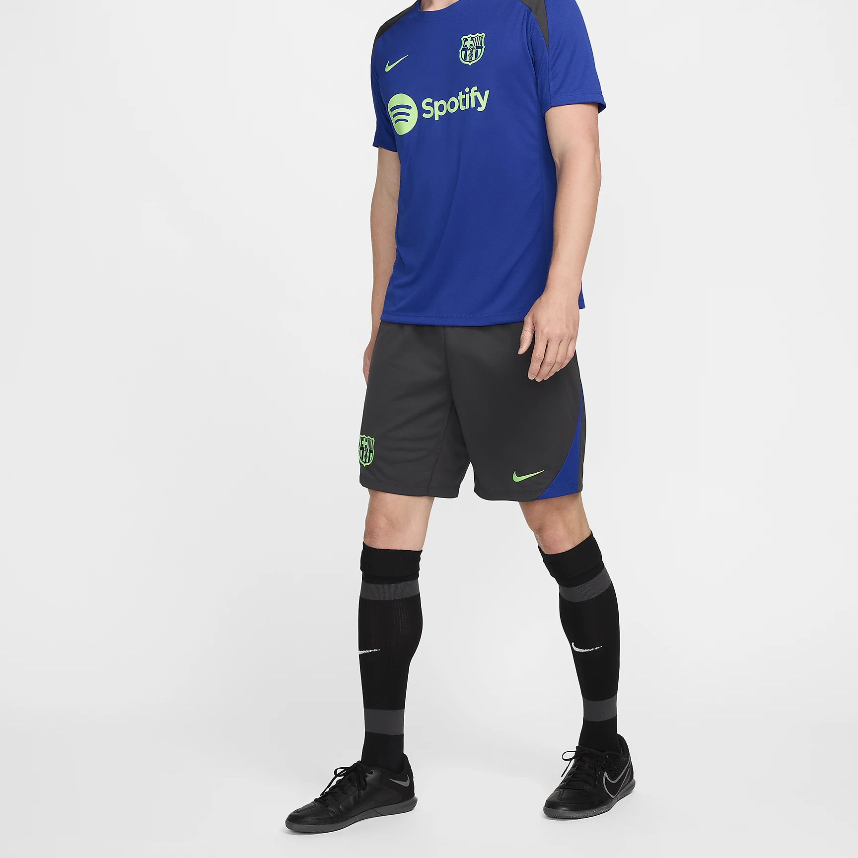Nike FCDri Fit FW24 Barcelona Strike Third Soccer Bottom Men’s Dark Gray/Royal Bronze/Impact Yellow Green