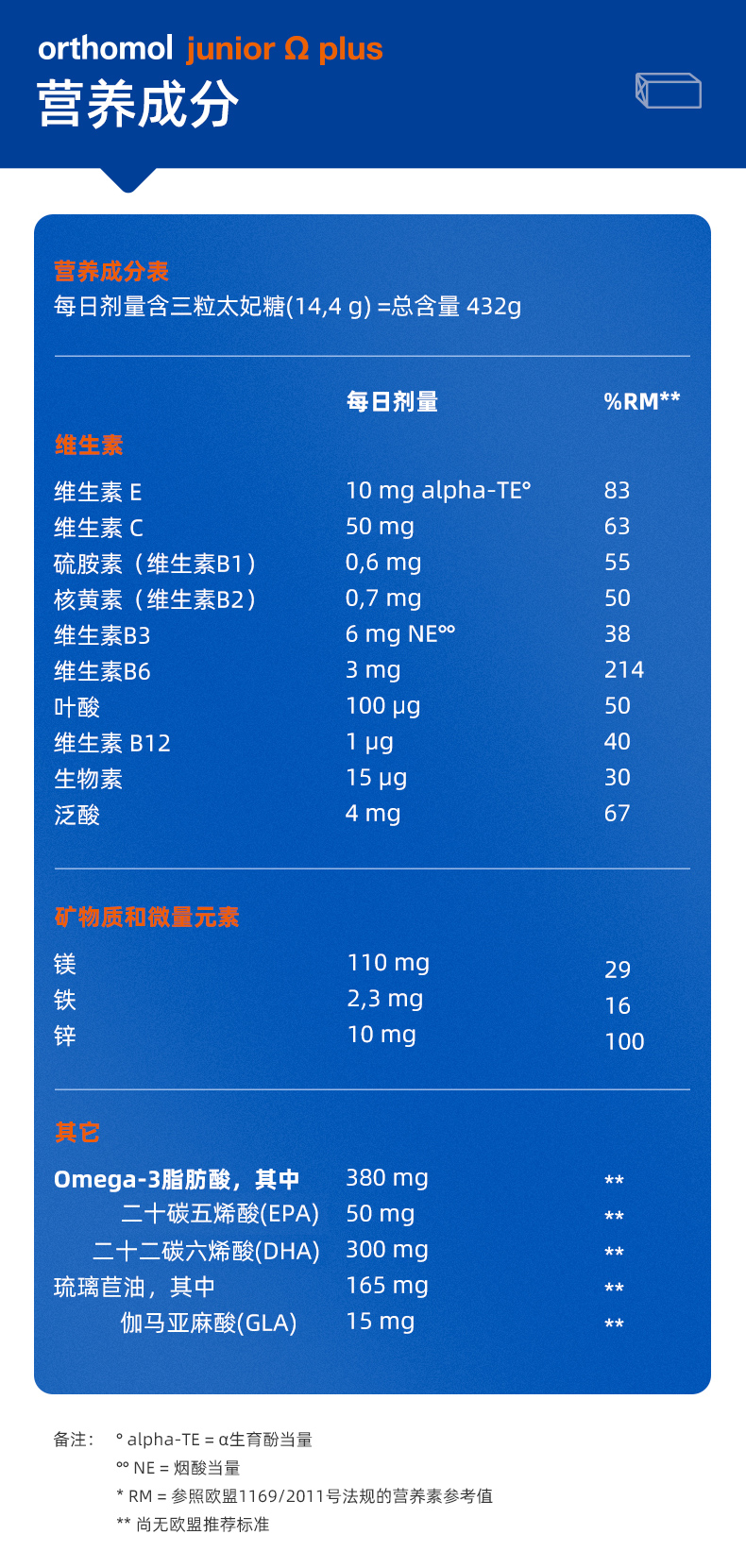 【香港直郵】 德國 奧適寶 兒童DHA魚油軟糖90粒/袋 橘子口味 Omega-3+鐵+B群維生素 4歲+兒童補腦益智 專注力提升