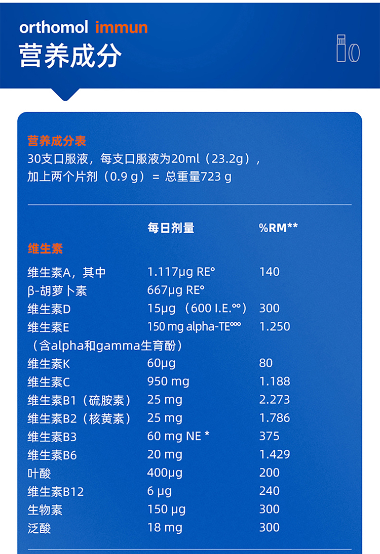 【香港直邮】 德国 奥适宝 复合维生素矿物质口服液30瓶/盒×3 进口 正分子医学配方 增强免疫力抗疲劳