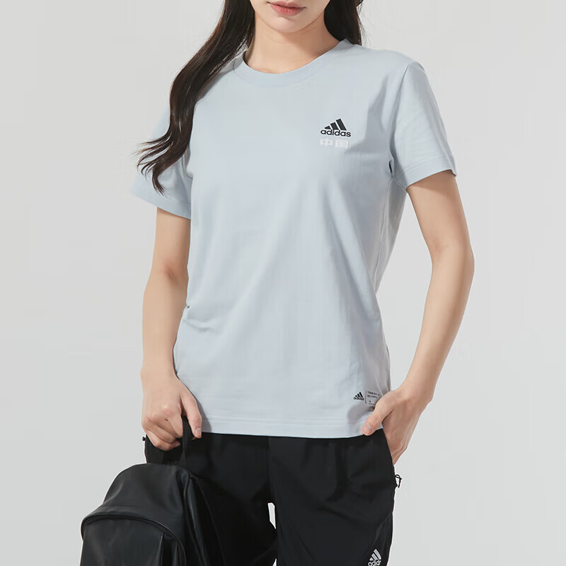 Женская футболка adidas China Tee W 2 T (сине-серая) — фото 3