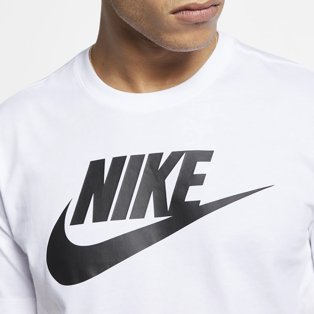 Nike Casual Sportswear Men’s White+Black Crew Neck Moderate