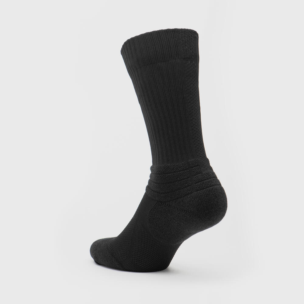 DECATHLON Crew Socks Unisex 2 Pack Black
