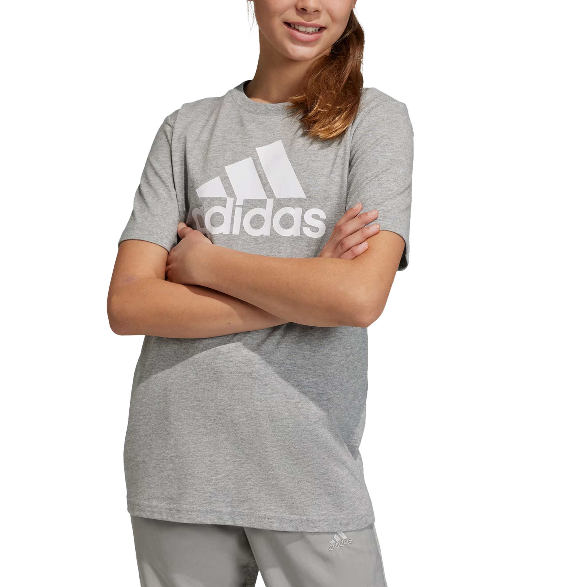 Футболка adidas ESSENTIALSTCOTTON T-SHIRT (серая) — фото 3
