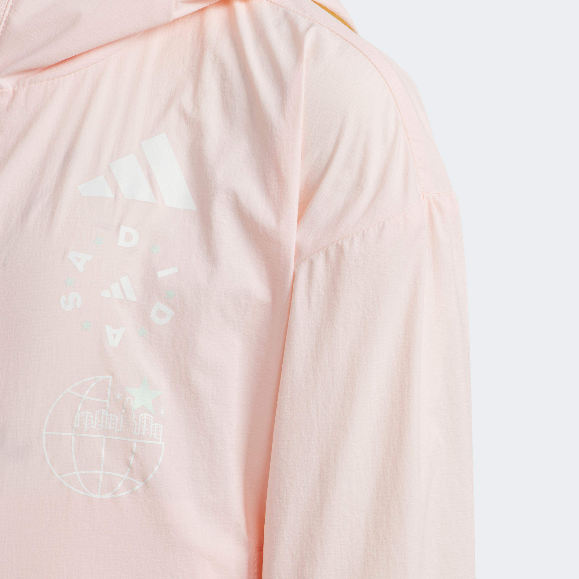 Женская куртка adidas Hooded Windbreaker (розово-белая) — фото 3