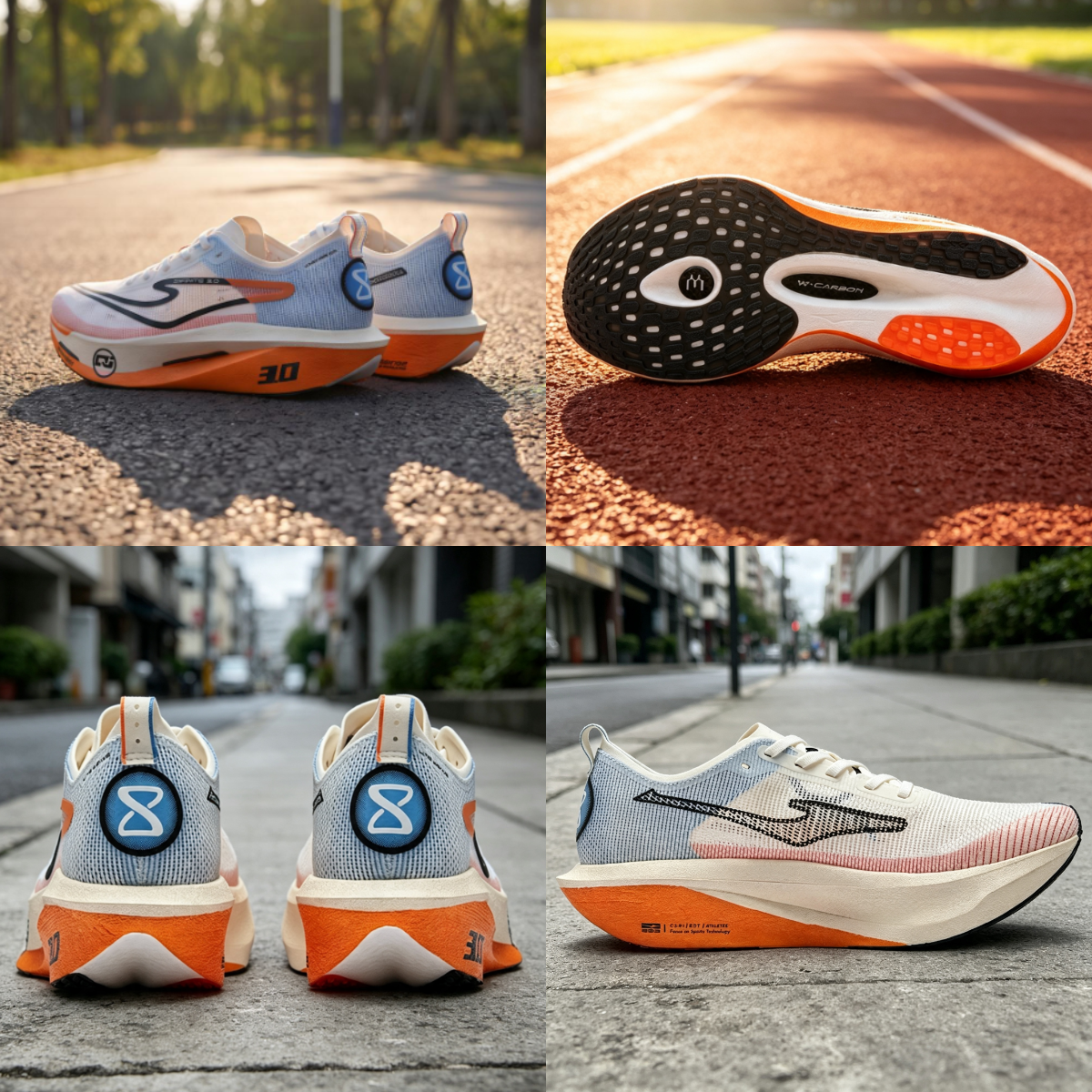 Erke INFINITE 3.0 Low top Luck Star Erke Technology Marathon Running Shoes Men's Swan Colorway