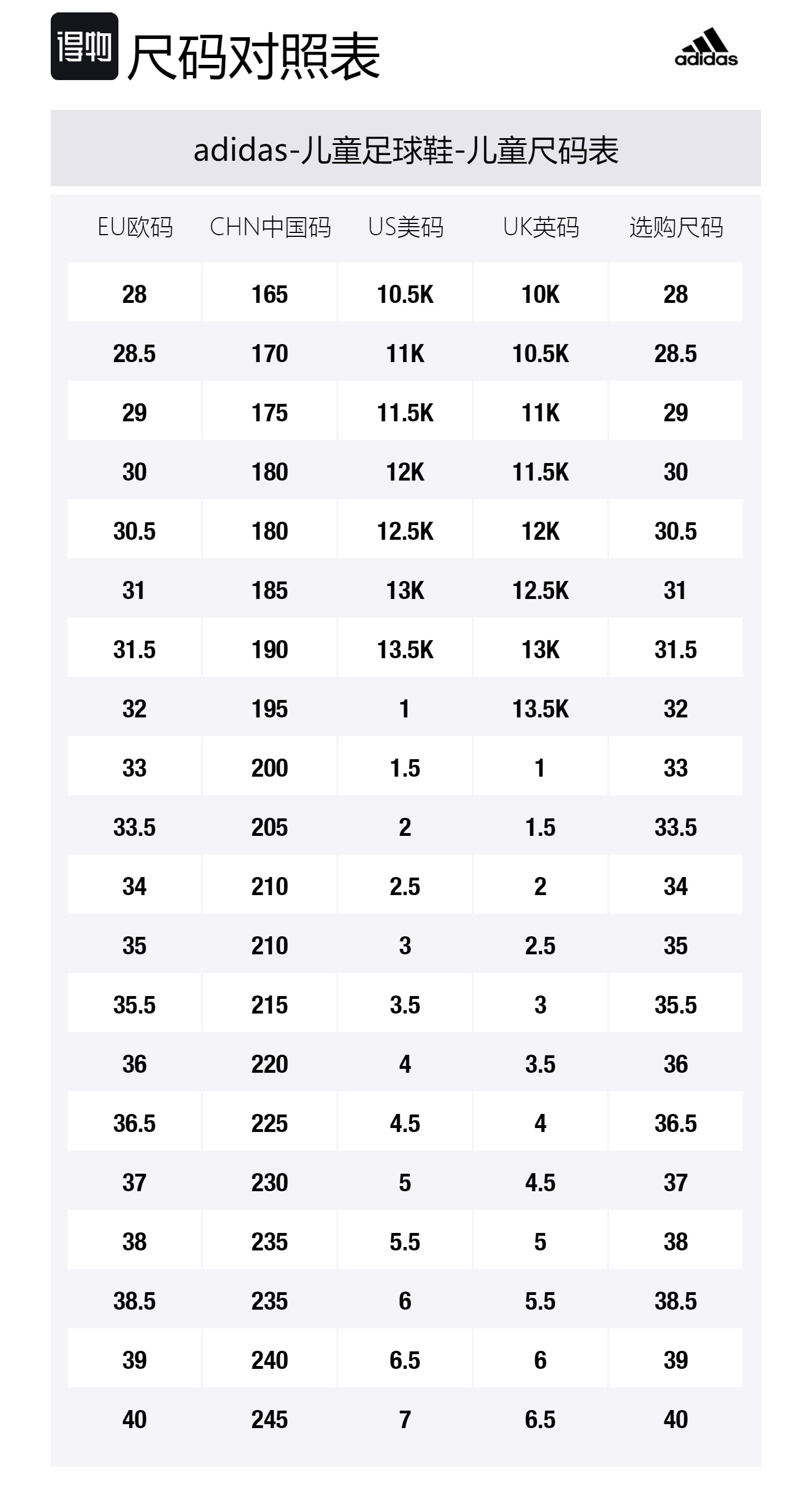 Size Table