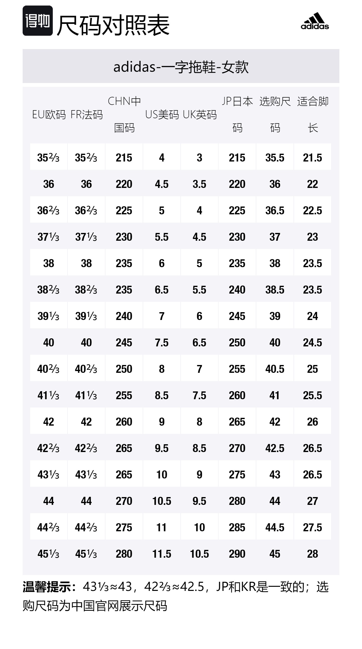 Size Table