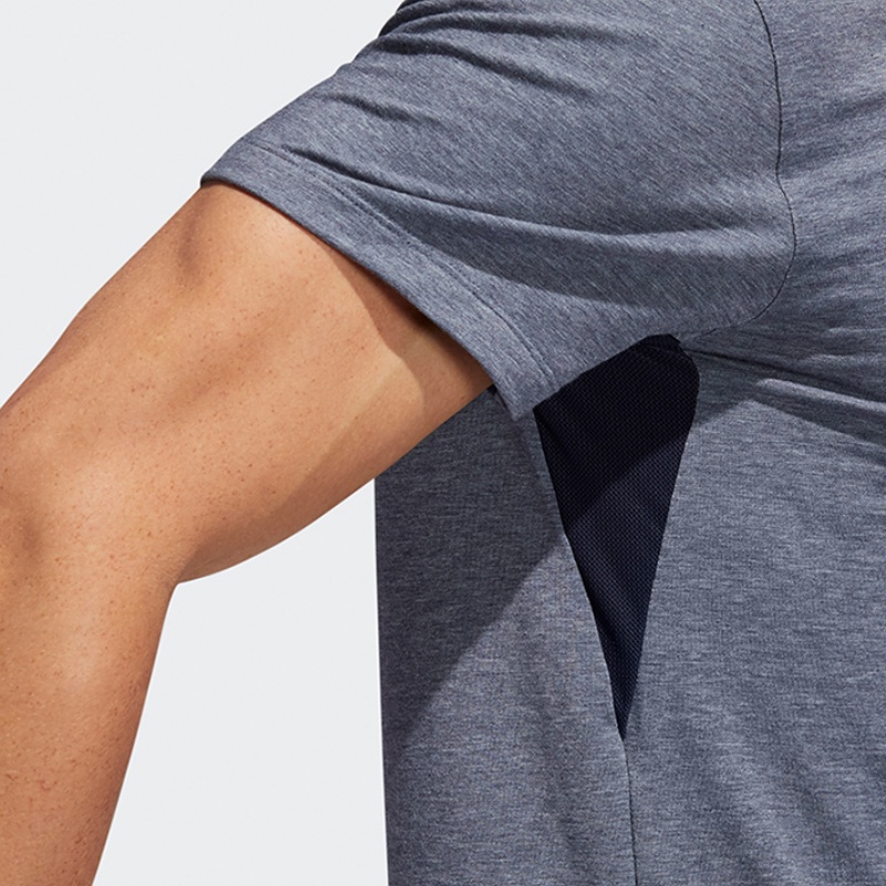 Мужская футболка adidas Three-Bar Tee (синяя) — фото 5