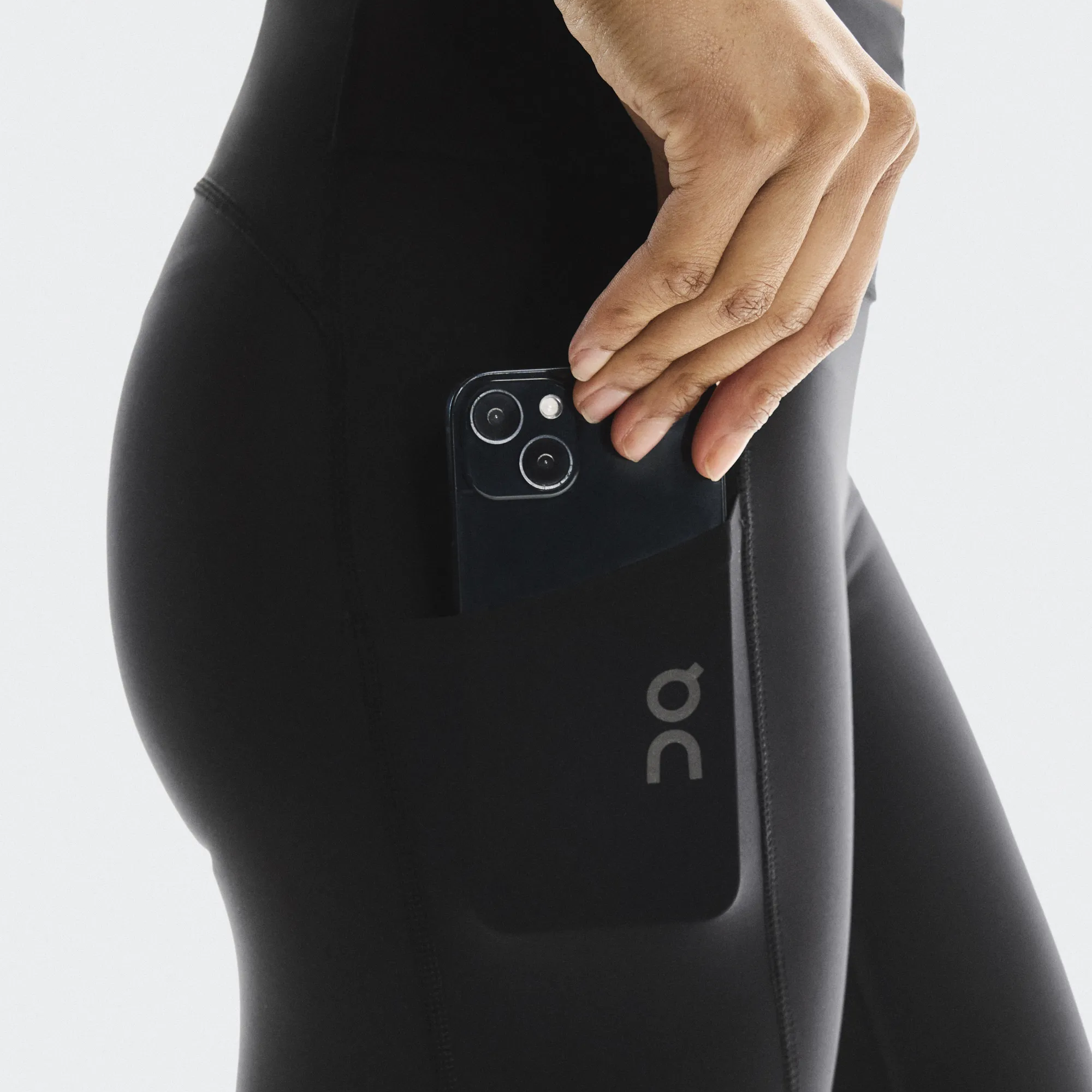 On logo-print performance leggings