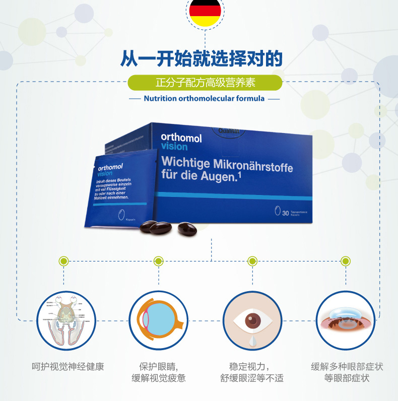 【香港直郵】 德國 奧適寶 葉黃素膠囊30包/盒 葉黃素+玉米黃素+維生素A+C+E+鋅 視力營養膠囊 護眼專家