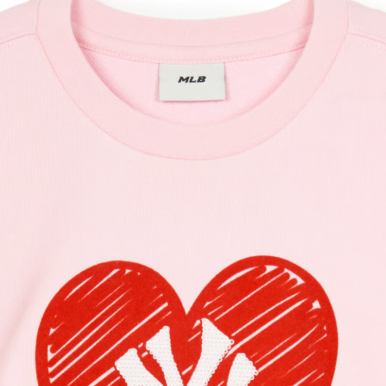 Детское худи MLB KIDS Heart (розовое) — фото 4