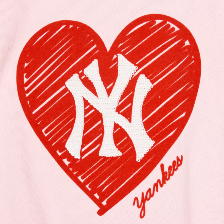 Детское худи MLB KIDS Heart (розовое) — фото 5