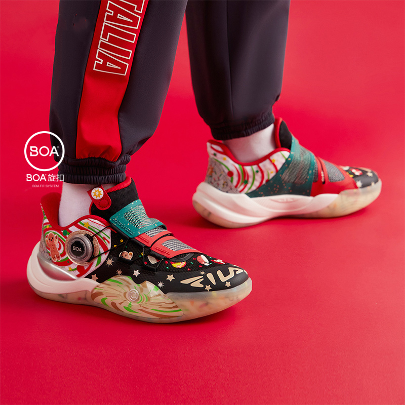 Детские кроссовки Fila KIDS (черно-красные) — фото 3