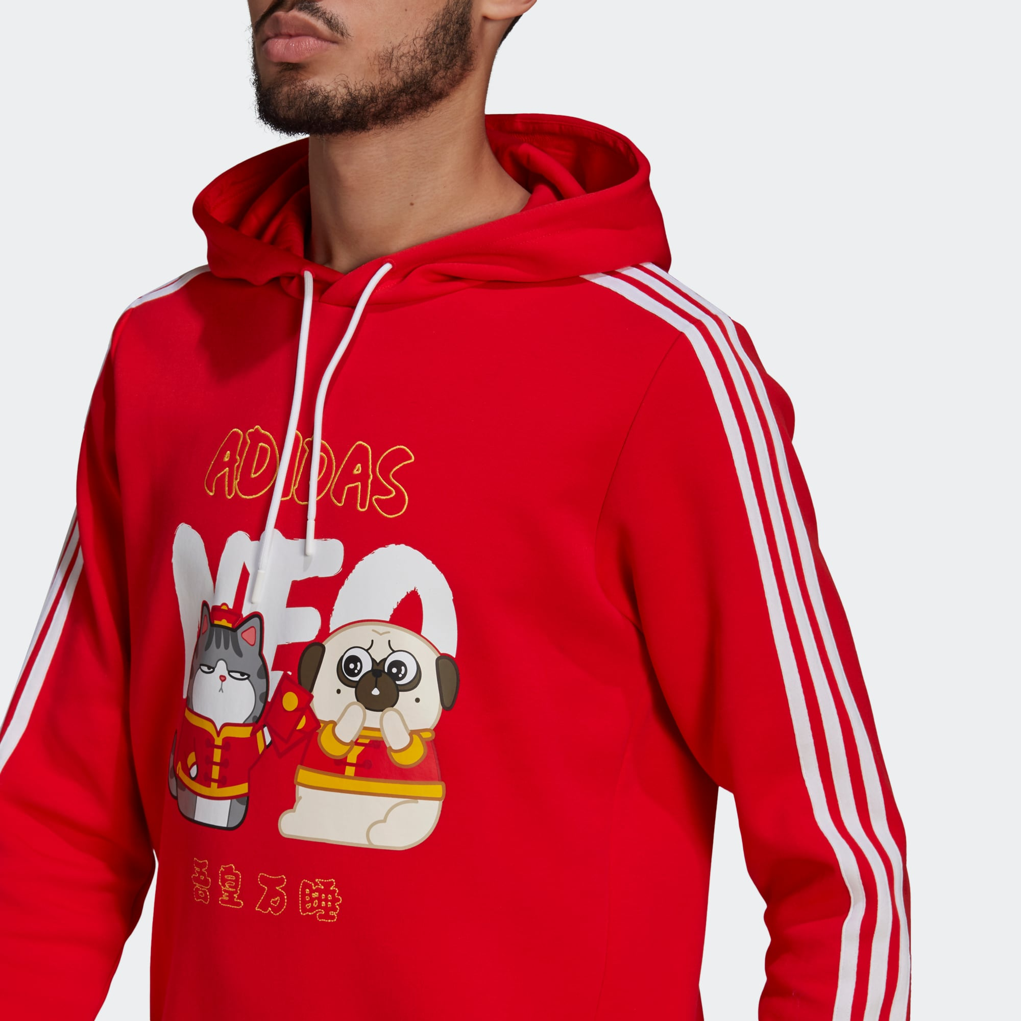 Мужское худи adidas neo CNY (красное) — фото 3