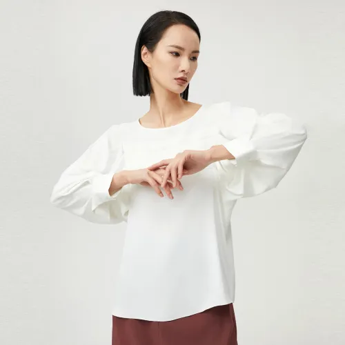 XUANZHIWU Экрю Женские Рубашки