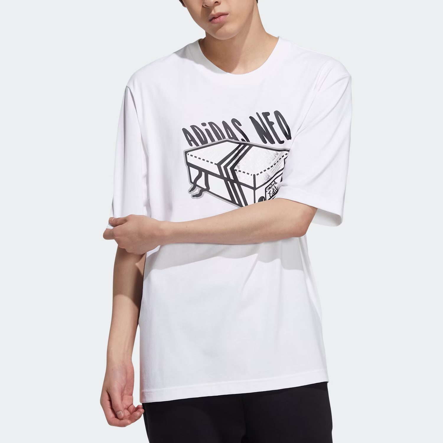 Мужская футболка adidas neo M Brlv Tee1 (белая) — фото 2
