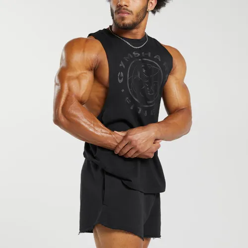 GYMSHARK Черные Мужские Майки