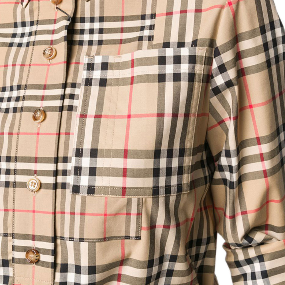 Женское платье Burberry (каштаново-бежевое) — фото 5