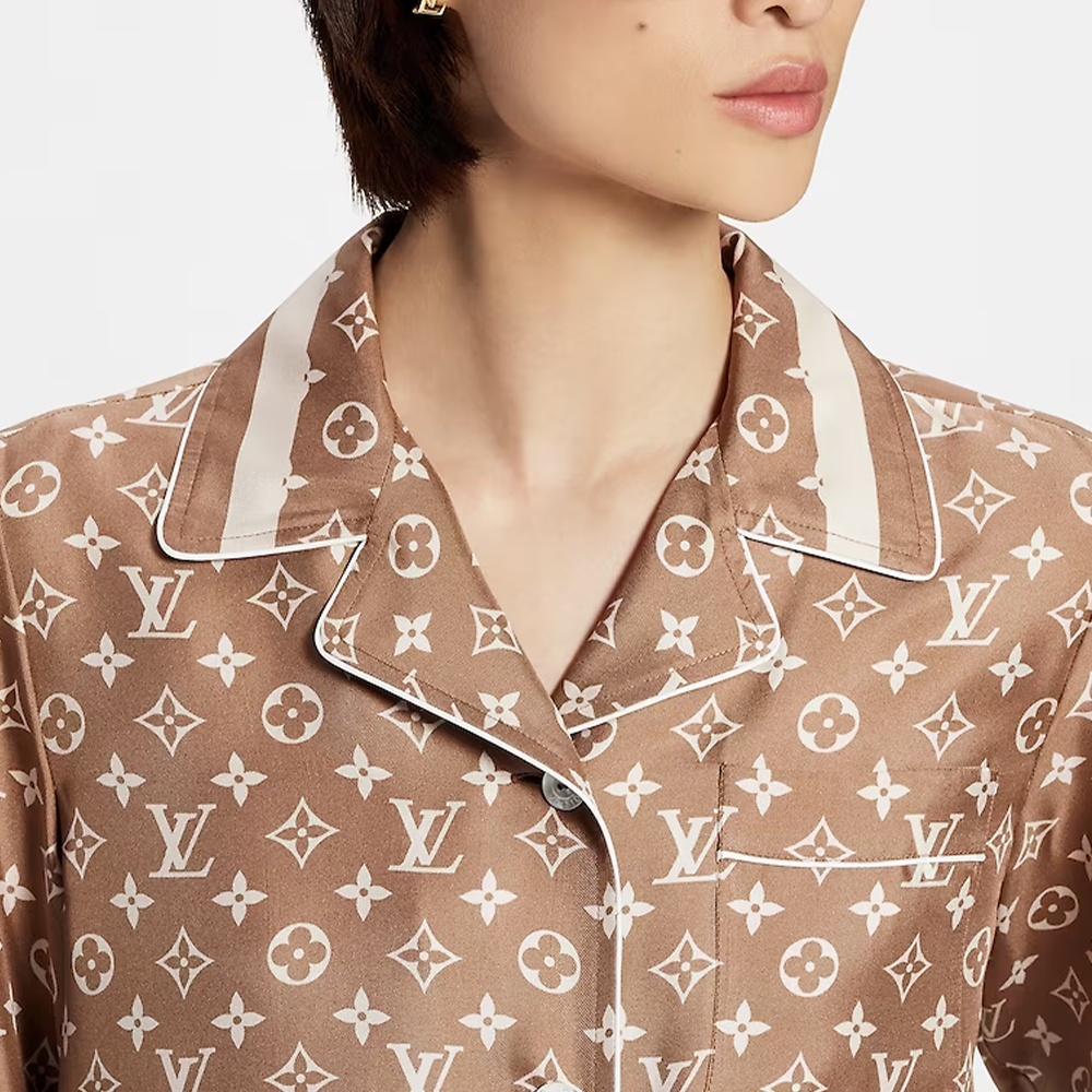 Женская рубашка Louis Vuitton SS23 (коричневая) — фото 5