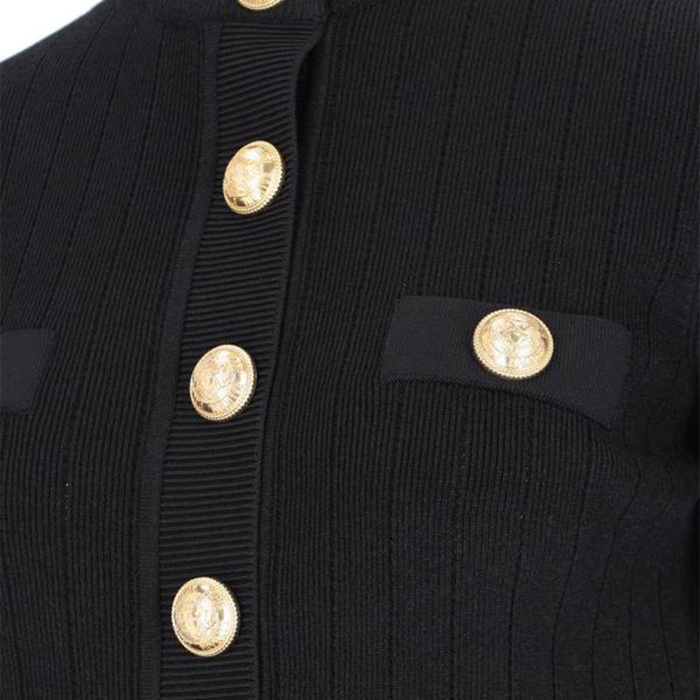 Женский джемпер BALMAIN Однобортный (черный) — фото 5