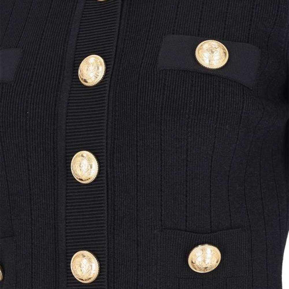 Женский джемпер BALMAIN Однобортный (черный) — фото 6
