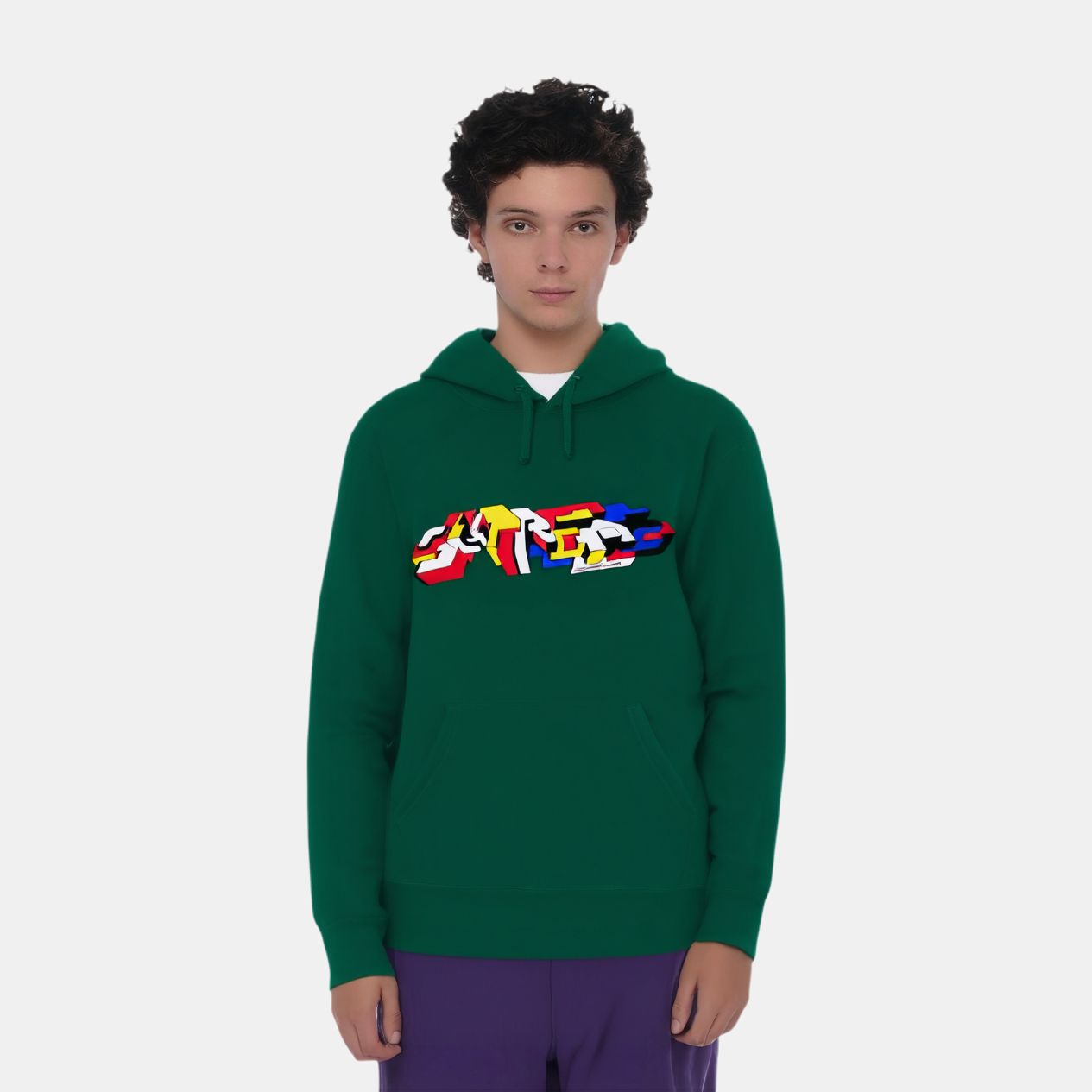 Худи Supreme FW19 Week 7 Delta Logo Hooded Sweatshirt (зеленое) — фото 2