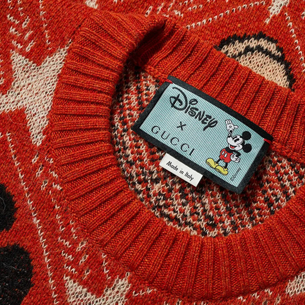 Мужской свитер Gucci x Disney (оранжево-красный) — фото 5