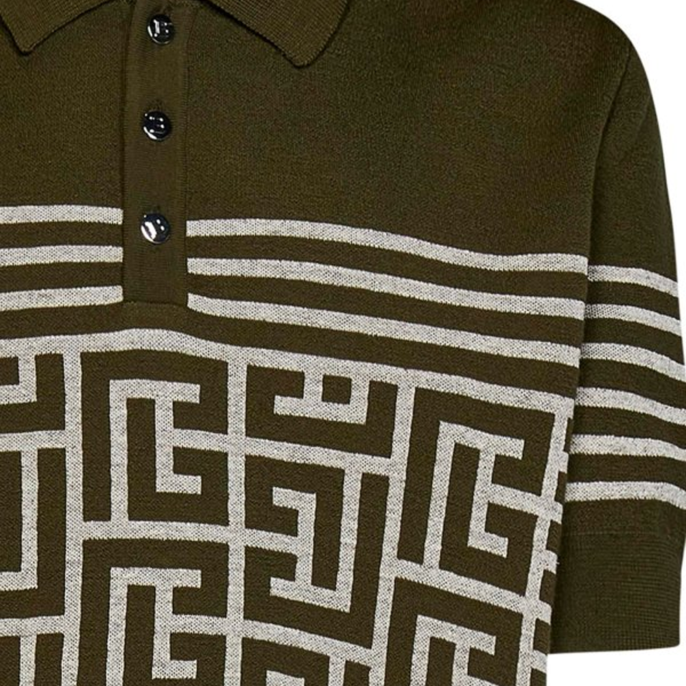 Мужская футболка BALMAIN PoloPolo (зеленая) — фото 5