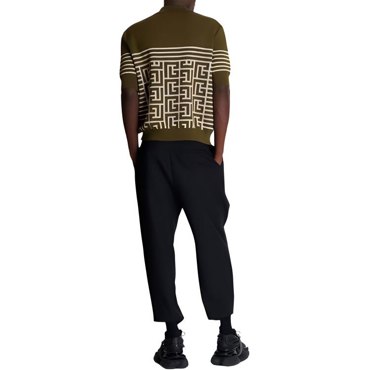 Мужская футболка BALMAIN PoloPolo (зеленая) — фото 4