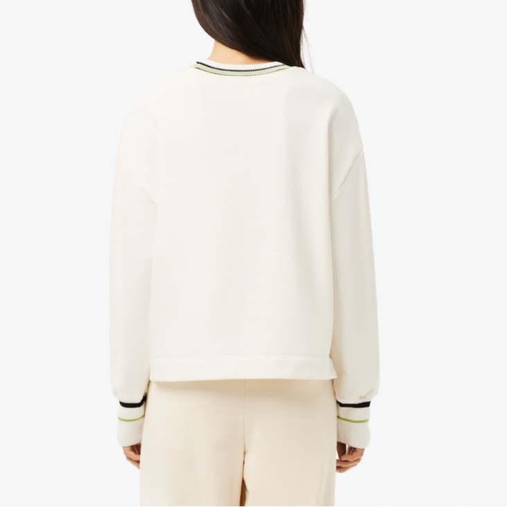 Женская кофта LACOSTE Knitwear (бело-черно-желтая) — фото 4