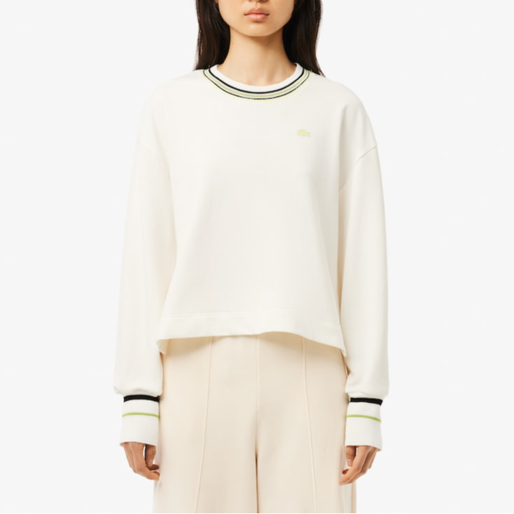 Женская кофта LACOSTE Knitwear (бело-черно-желтая) — фото 2