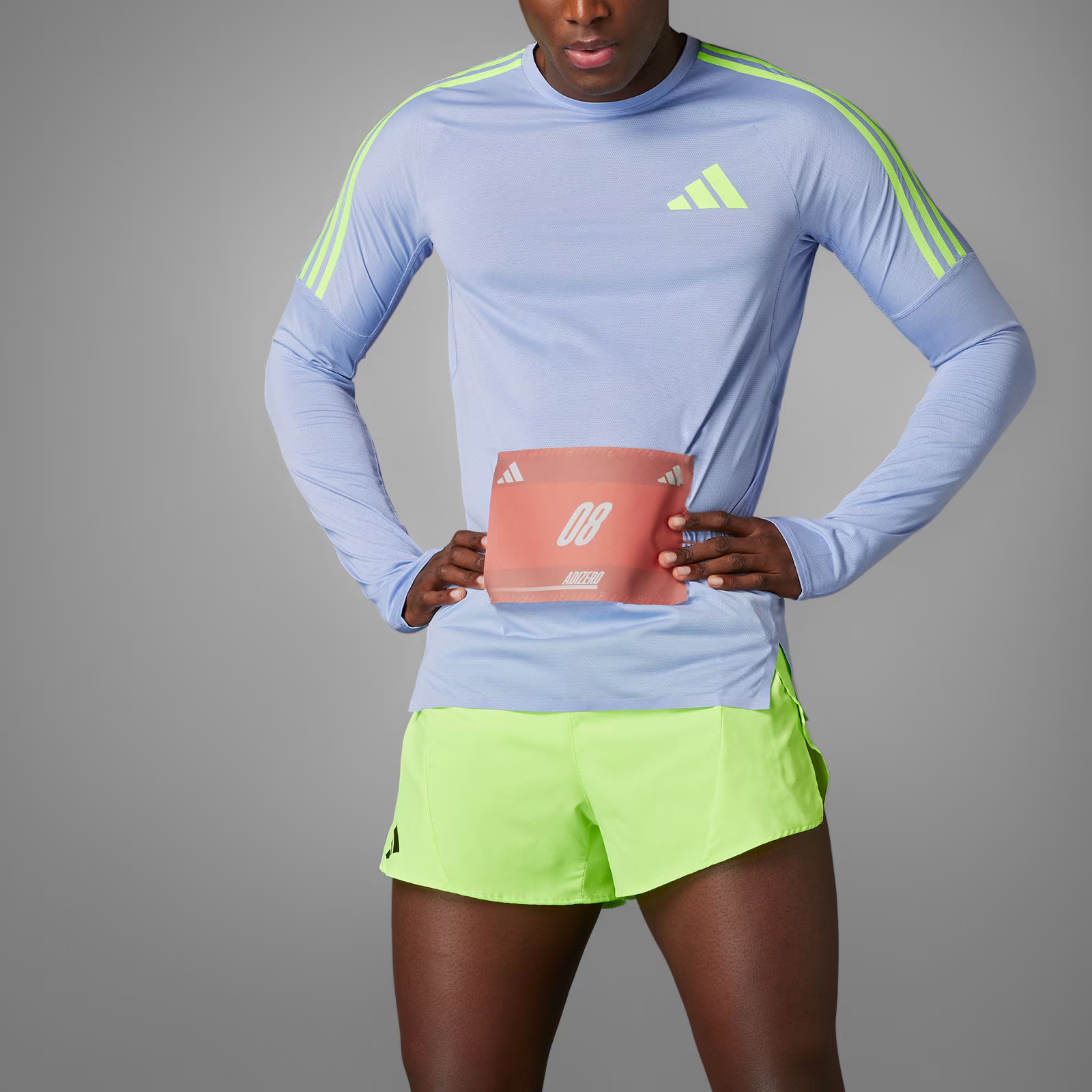 Adidas Adizero RUNNING LONG SLEEVE TOP Running T Shirt Men’s Light Blue