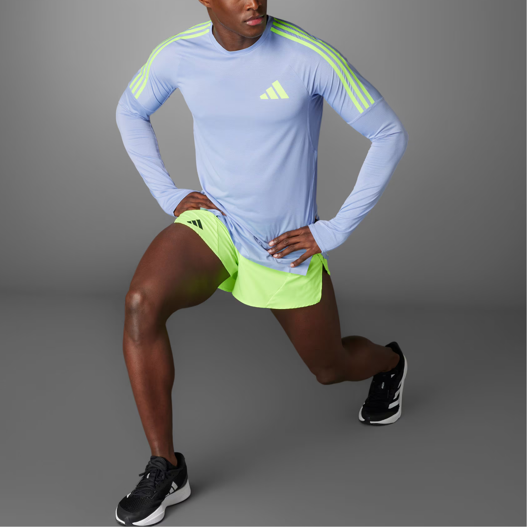 Adidas Adizero RUNNING LONG SLEEVE TOP Running T Shirt Men’s Light Blue