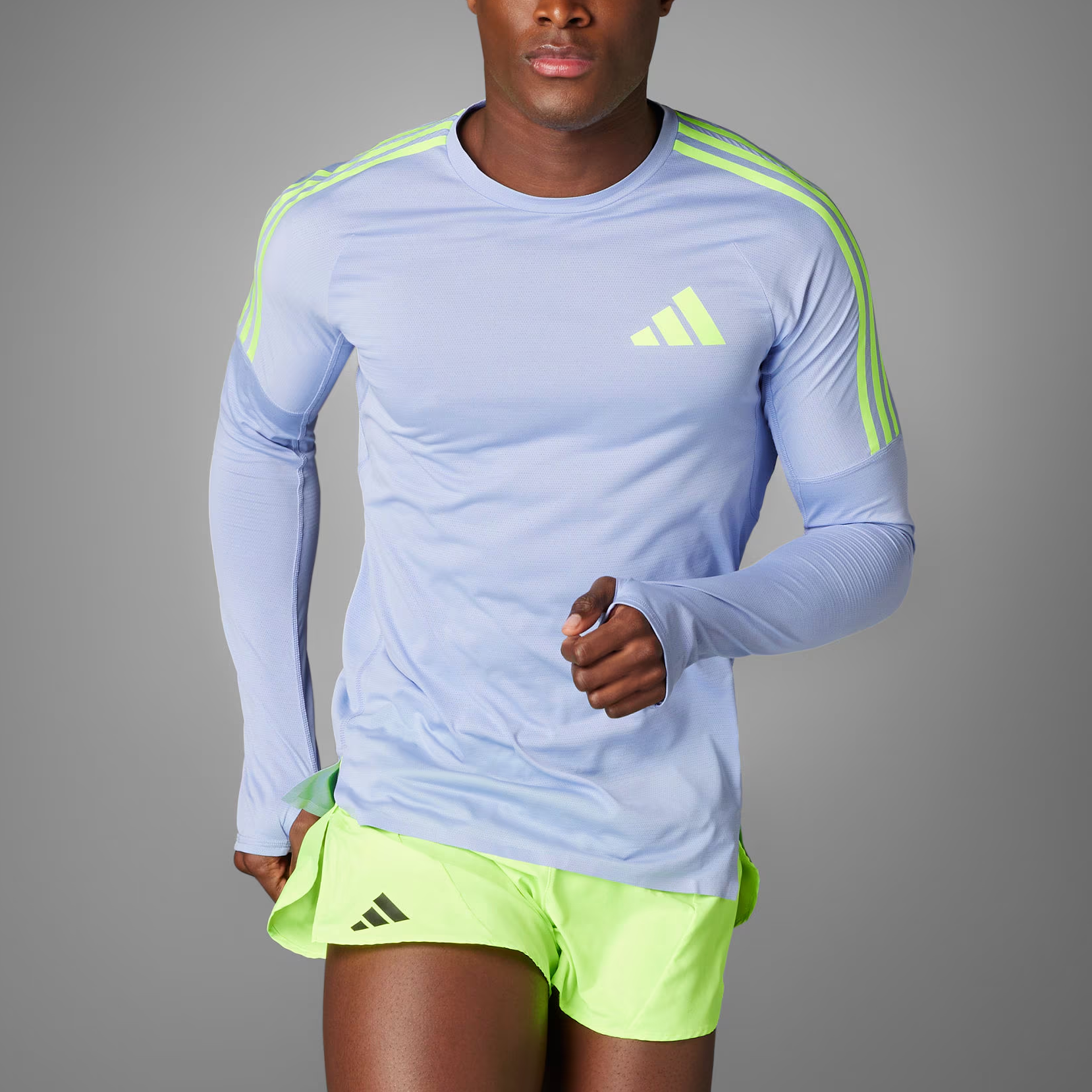 Adidas Adizero RUNNING LONG SLEEVE TOP Running T Shirt Men’s Light Blue