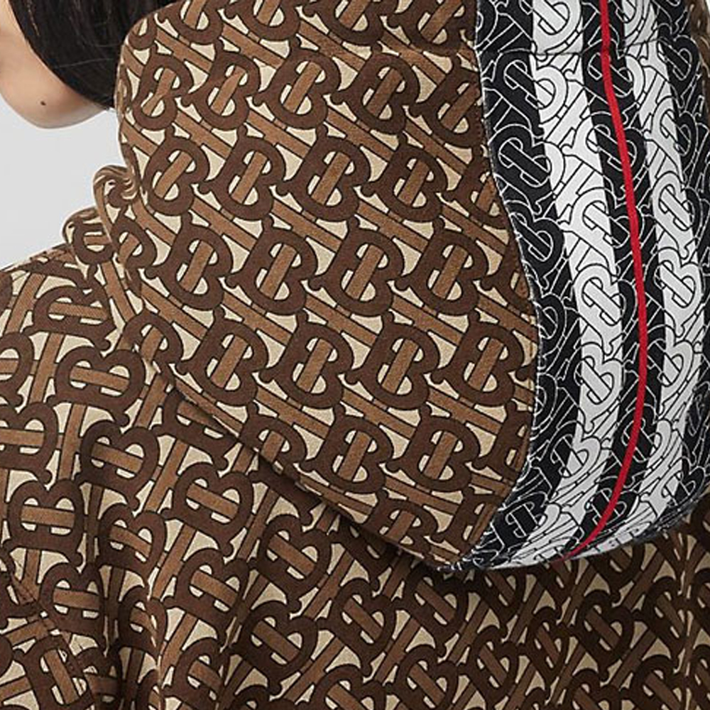 Женское худи Burberry Logo Stripe (коричневое) — фото 6
