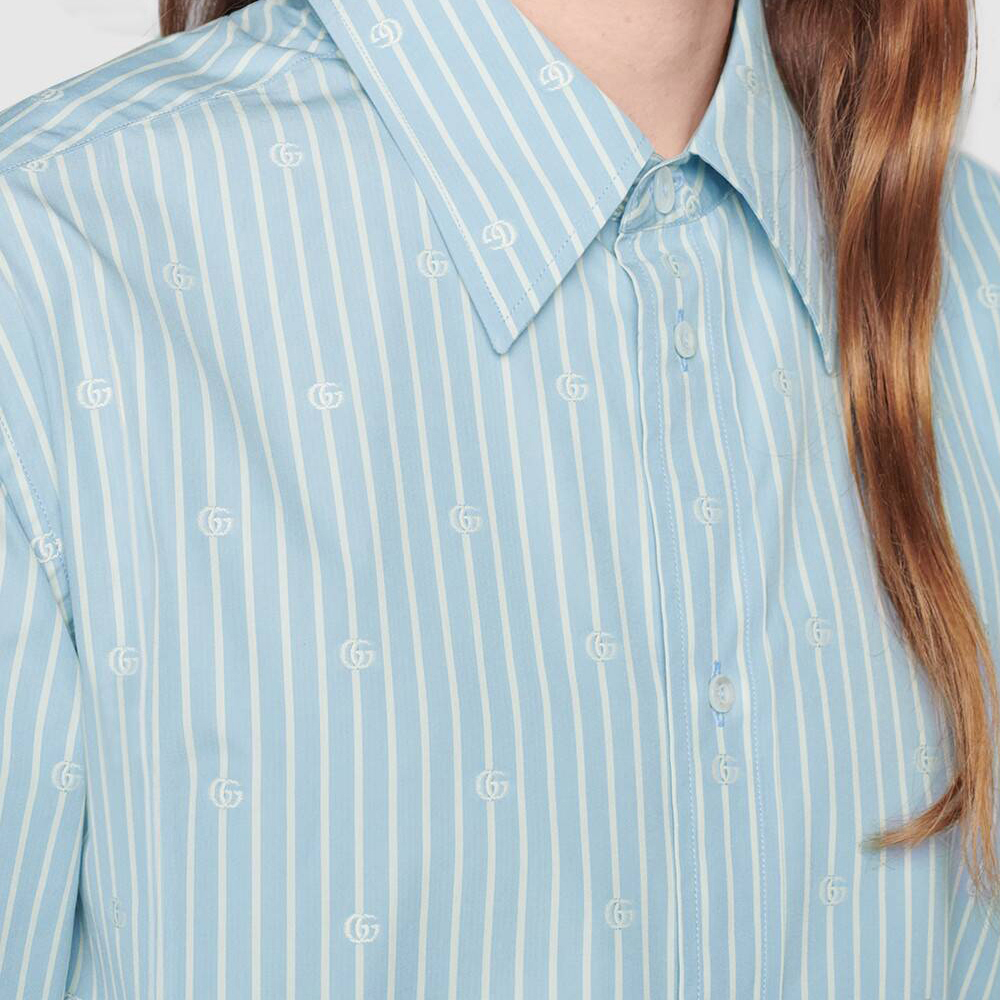 Мужская рубашка Gucci 625888-ZAFXS-4421 (голубая) — фото 6