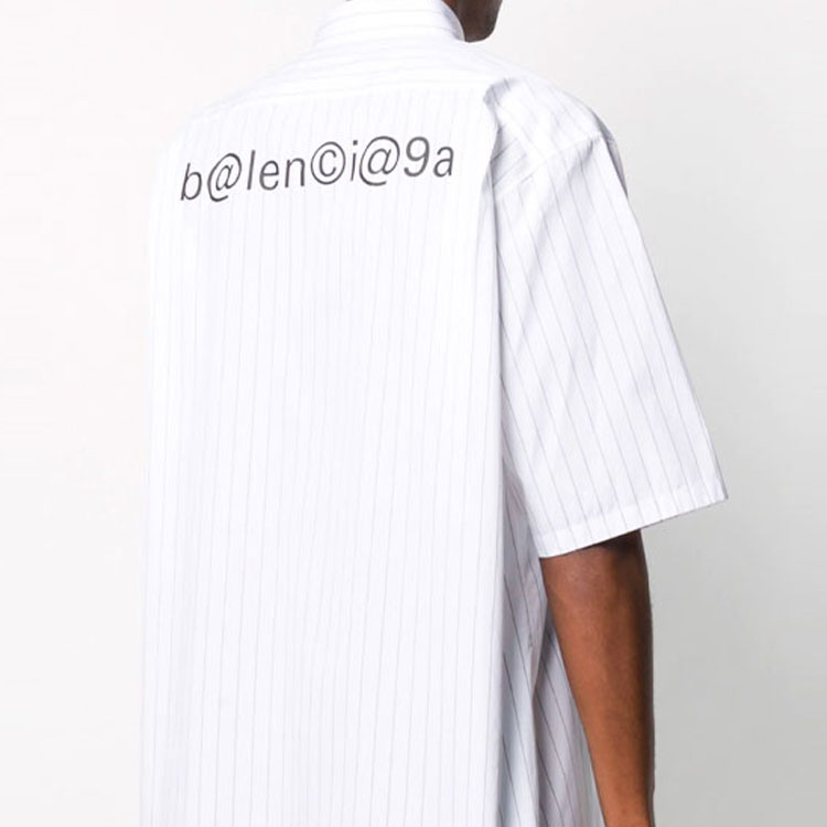 Мужская рубашка Balenciaga Logo (белая) — фото 6